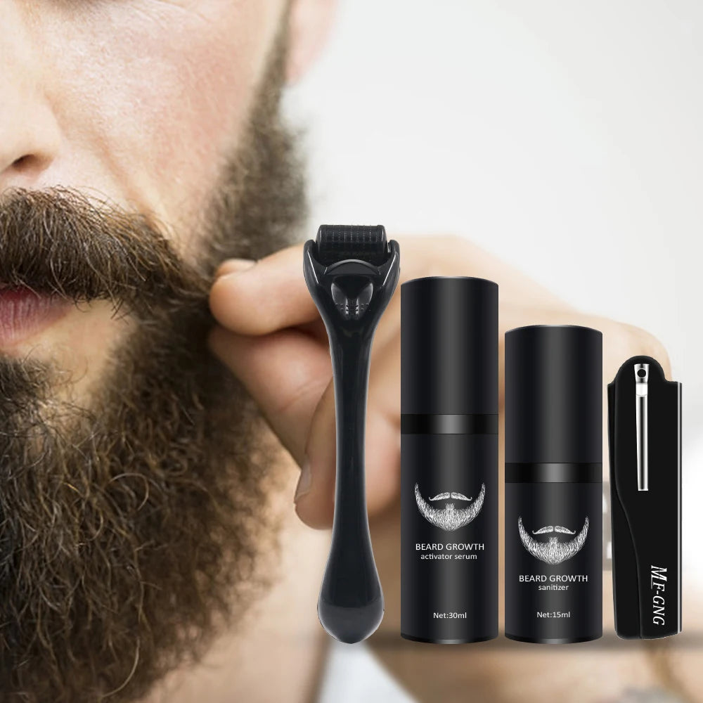 4 Pcs/set Barber Beard Growth Kit