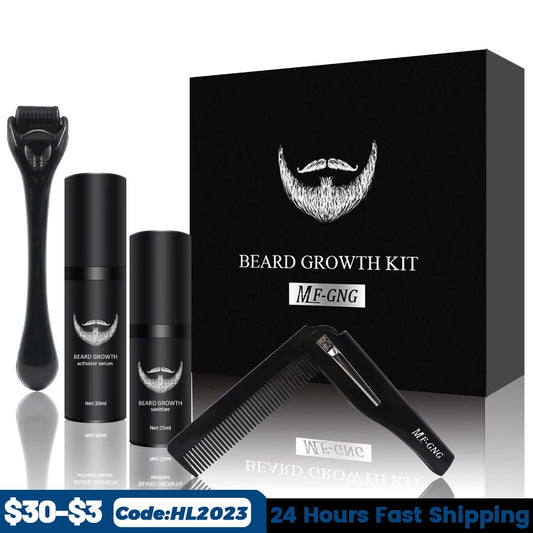 4 Pcs/set Barber Beard Growth Kit