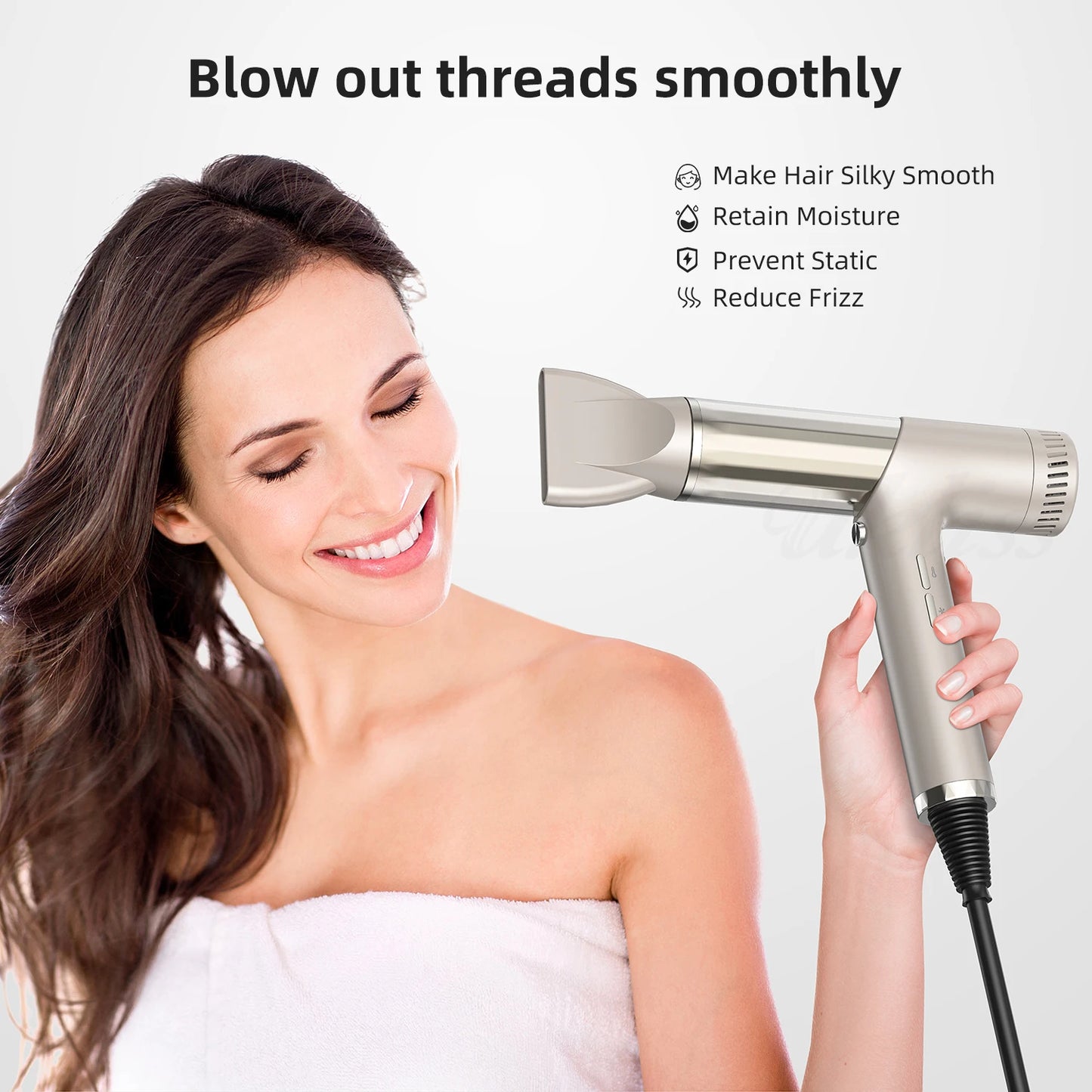 Professional 5 In 1 Hair Dryer 1400W Ionic Blow Dryer 110000RPM