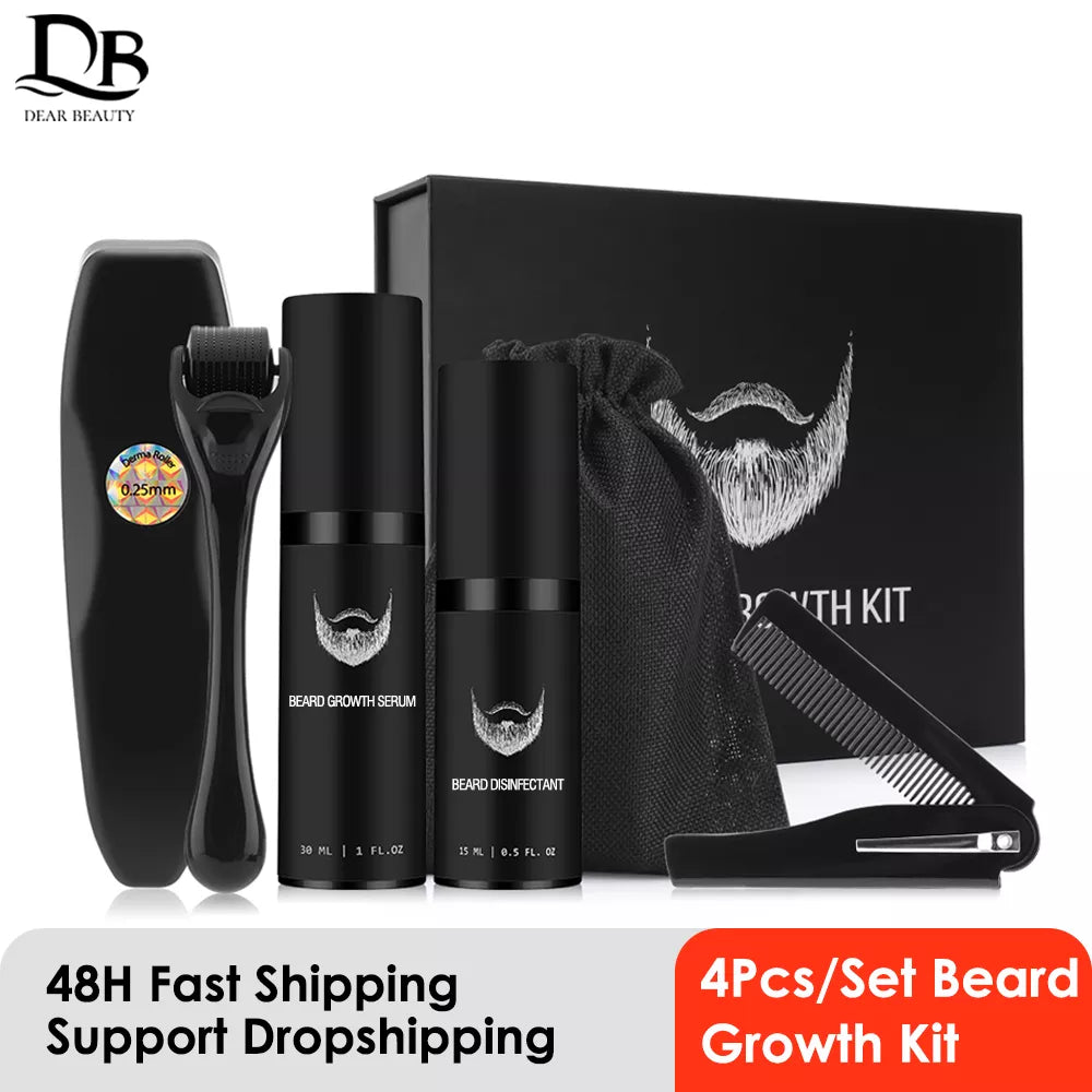 4Pcs/set Men Beard Growth Kit