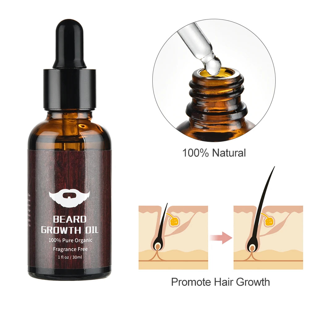 4pcs/set Beard Growth Kit For Men